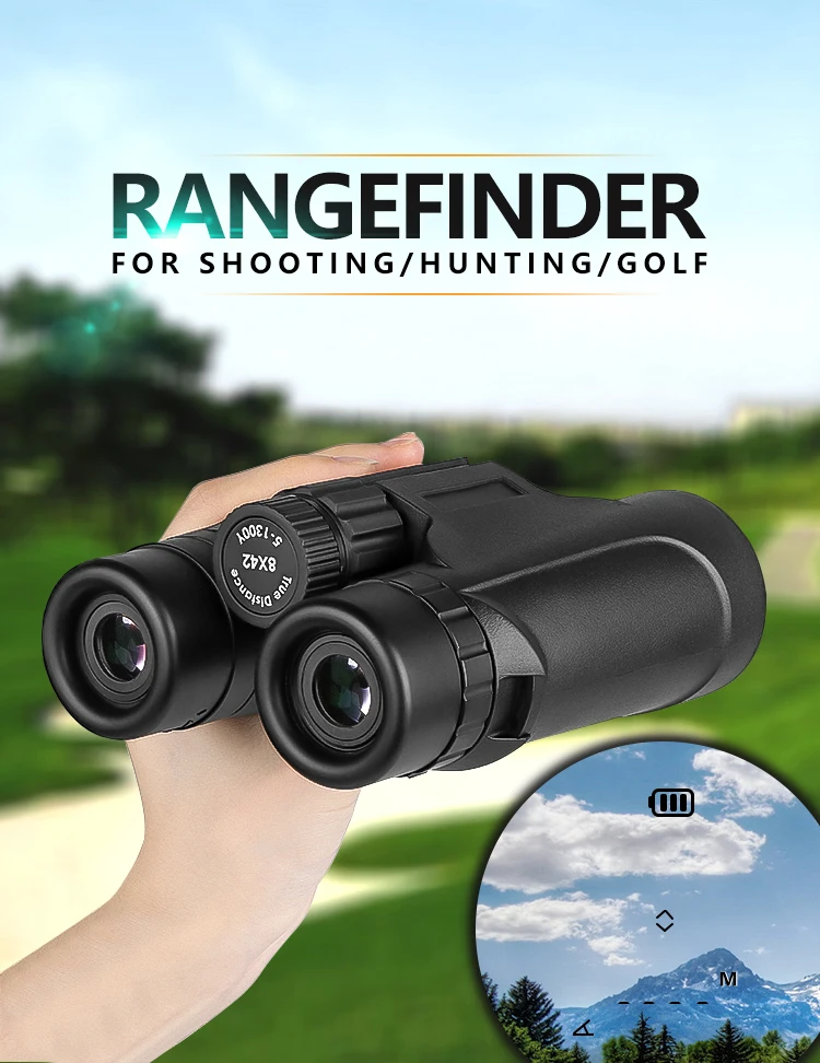 Tactical Hunting 8x42 Rangefinder 1200 Meters Outdoor Ranging Binoculars Telescope Outdoor Distance Measurement IPX5 Waterproof