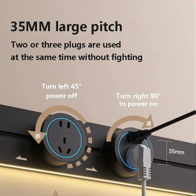 Track Socket Wall Outlet With USB C Induction Light Plug Adapter image 4