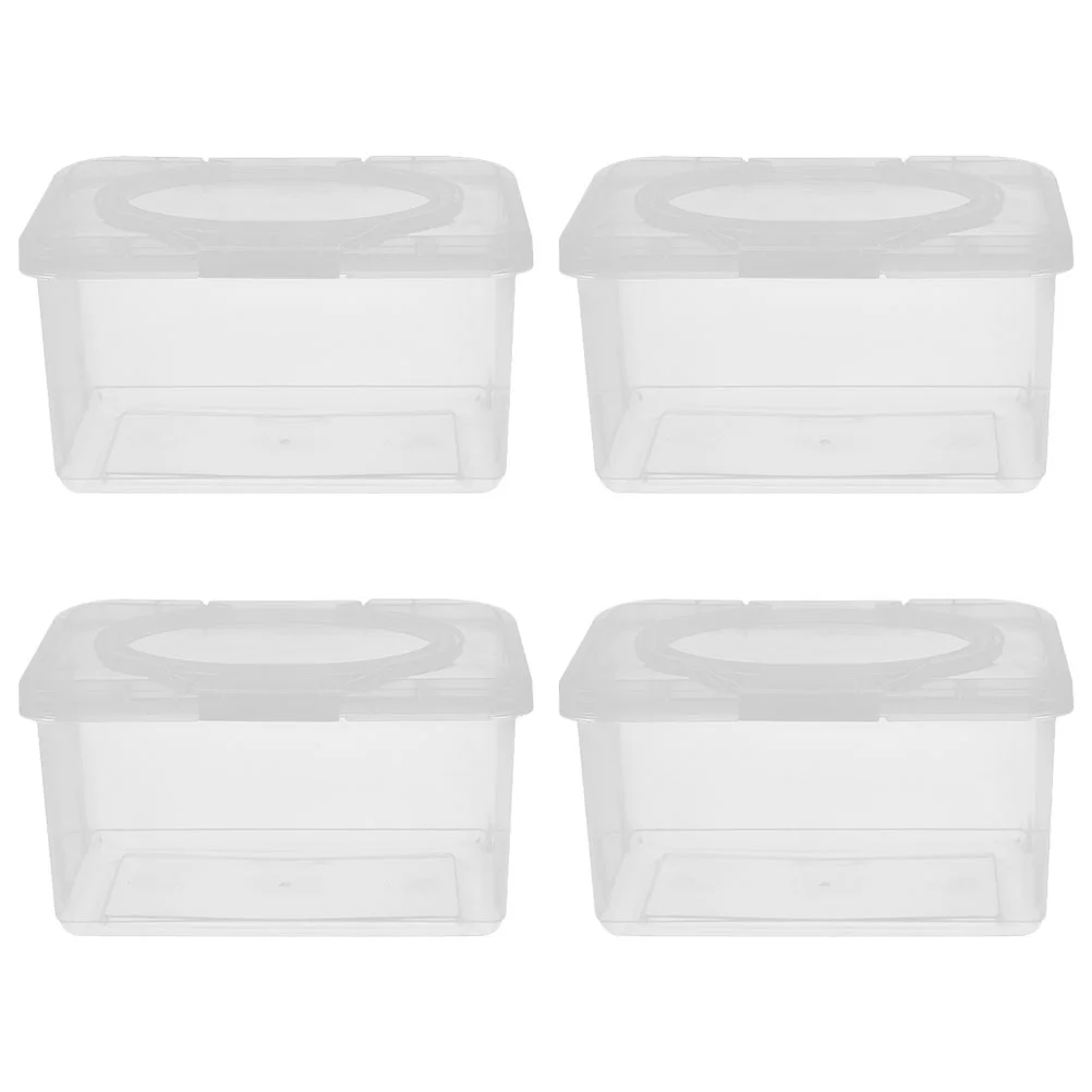 

4 Pcs Baby Wipes Box Wet Tissue Case for Warmer Plastic Storage Containers Clothes Moistened Scarf