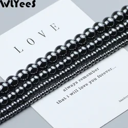 Natural Matte Silver Hematite Stone Beads - Round Loose Spacer Beads for DIY Jewelry and Charms, 2 - 10mm (Natural Black Color)