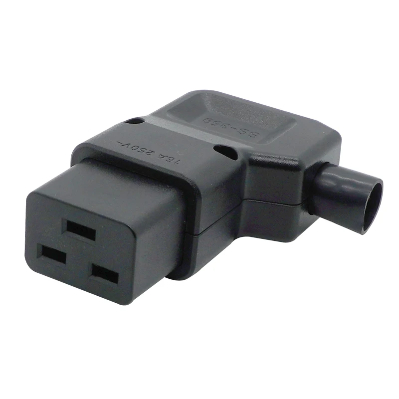 IEC 320 Rewireable Socket 16A 250V 90 degree elbow IEC320 C20 DIY Power Connector Connect C19 Female C20 Male Plug AC Adapter