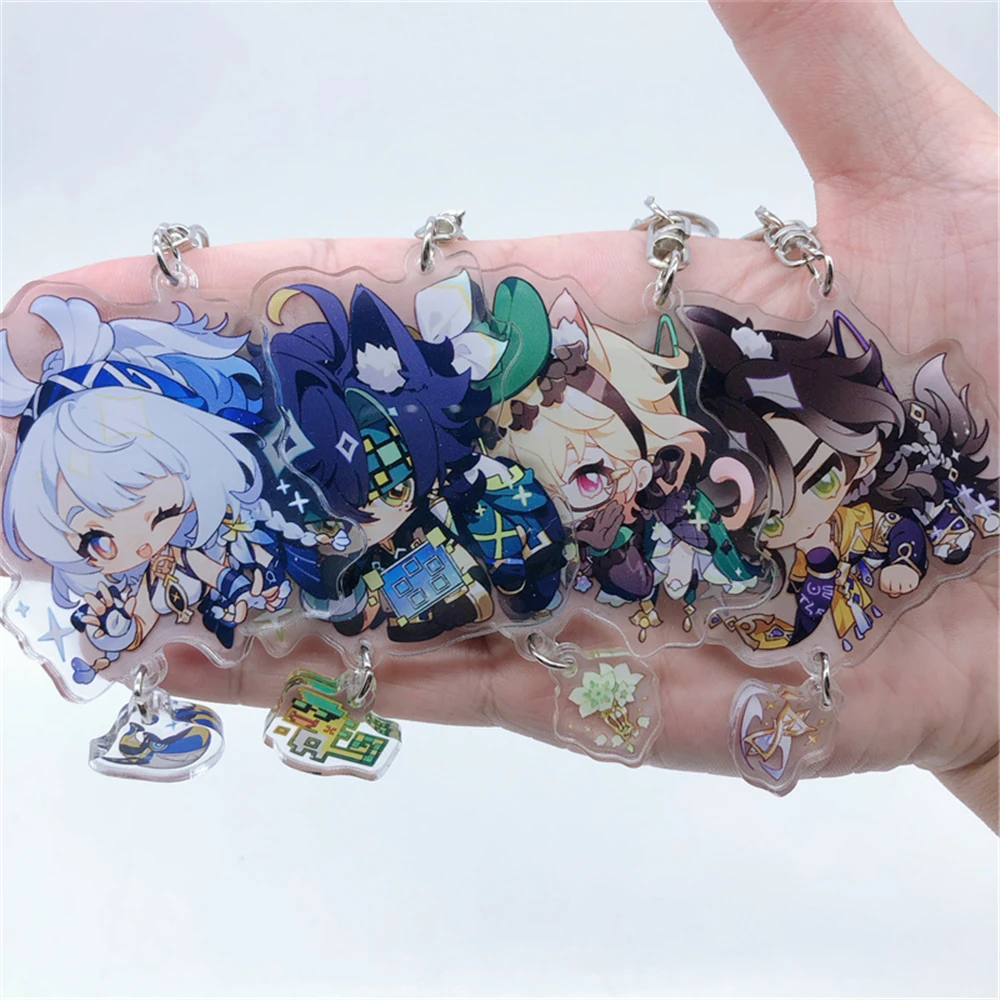 Genshin Impact Cosplay Accessories Key Chain Pendant Sethos Mualani Kachina Kinich Emilie Anime