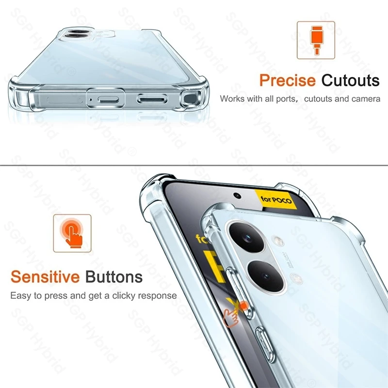 Clear Anti-Yellowing Shockproof Silicone Phone Case