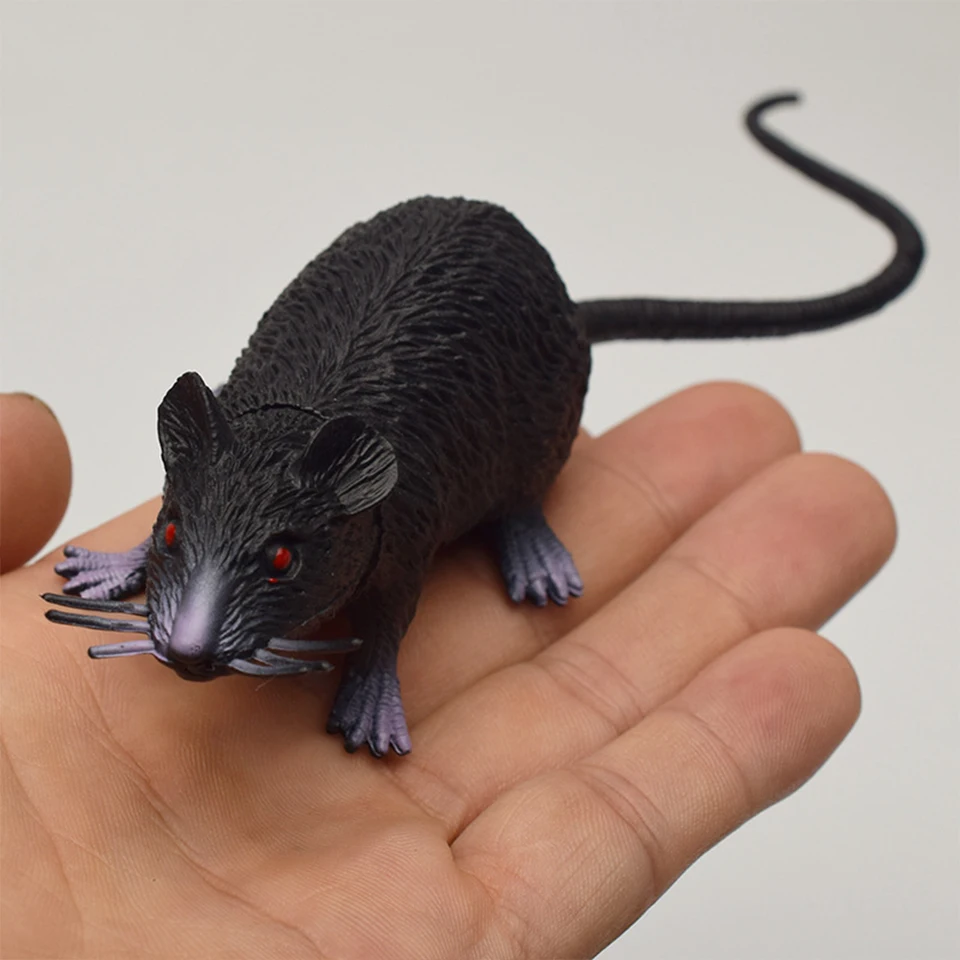 【美品】RAT 32cm Lifelike PVC Vocal Rat Fake Mouse Model Prop Halloween Gift