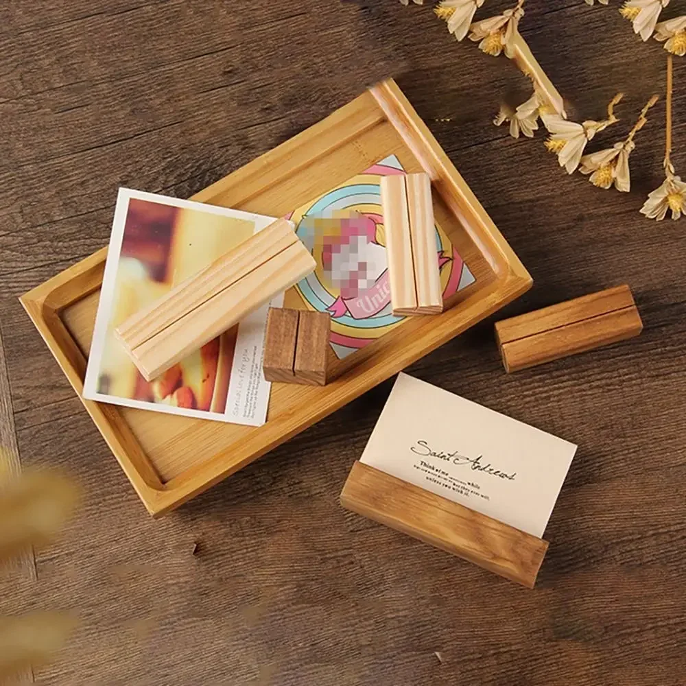 Place Card Holders 1Pcs Wedding Wooden Crafts Photo Postcard Clip Stand Engagement Birthday Party Table Number Holder Name Sign