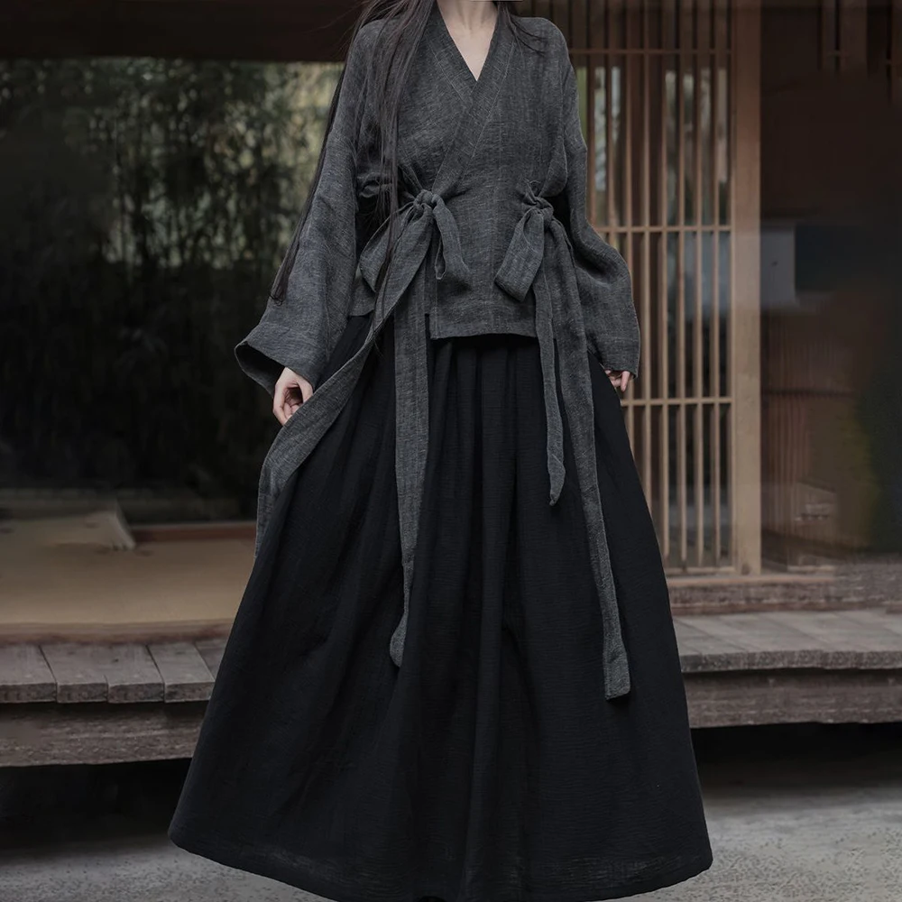 Women Solid Wrap Coat Women Korea 2023 Summer New Arrival Personality Fashion Loose V-neck Full Sleev Coat