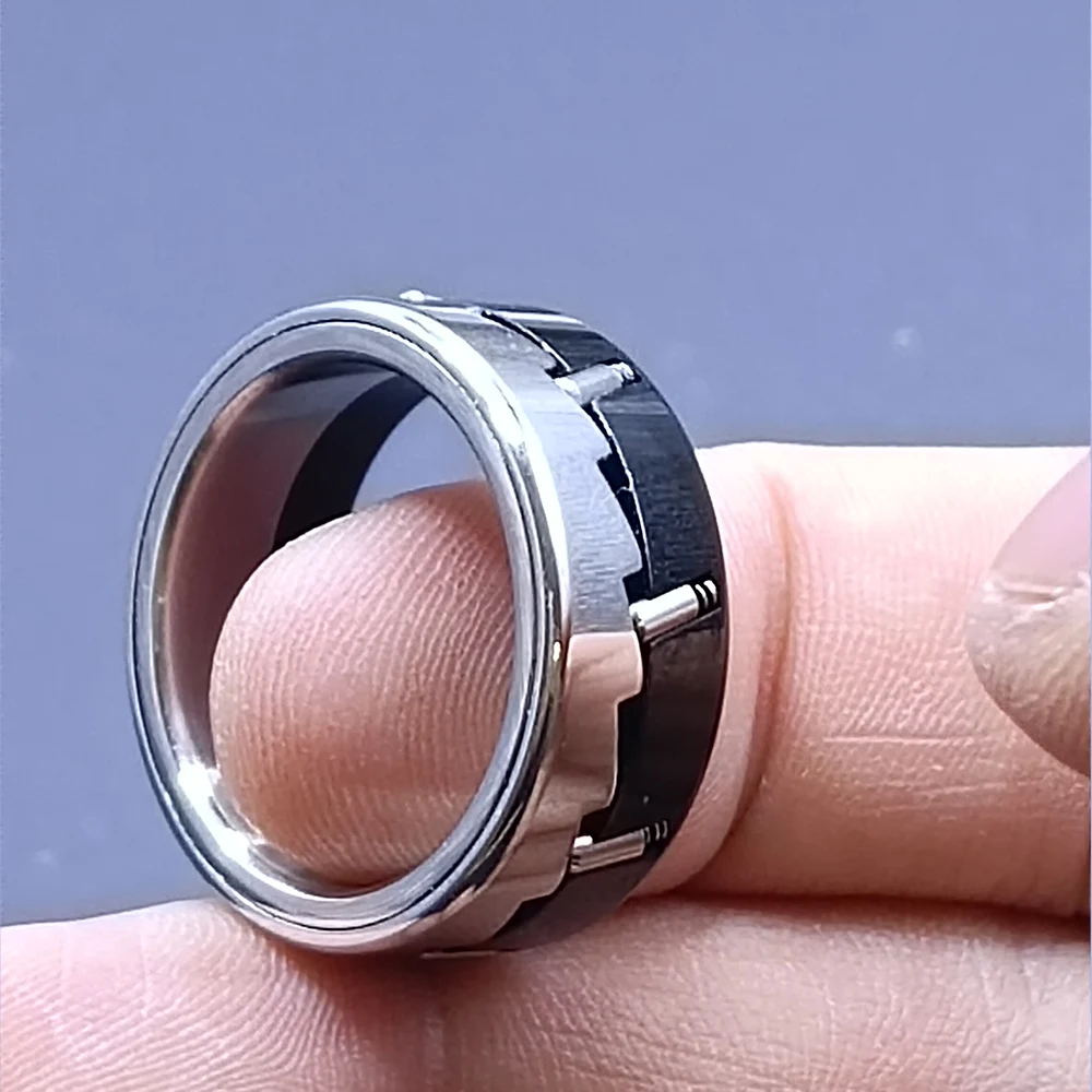 Two Hands Metal EDC Toy Fingertip Slider Fashion Accessories Ratchet Ring Relieve Adult Stress Metal ADHD Leisure Fingertip Ring