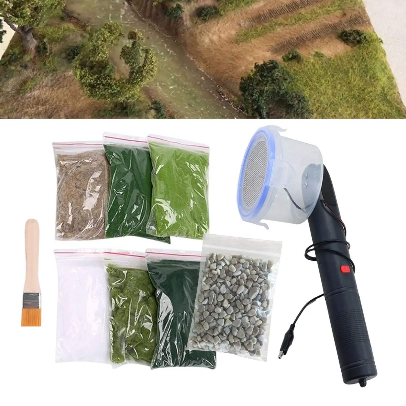 정적 잔디 플록 어플리케이터, 레이아웃 잔디용 미니 정적 잔디 플록 어플리케이터, DIY 프로젝트 조경 철도 지형 모델링