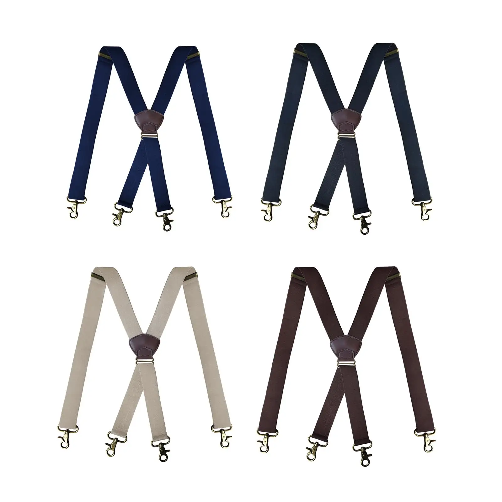 Men Suspenders Portable Fashion with 4 Swivel Hook Clips Trousers Braces for Festivals Party Cocktail Dress suits Holidays