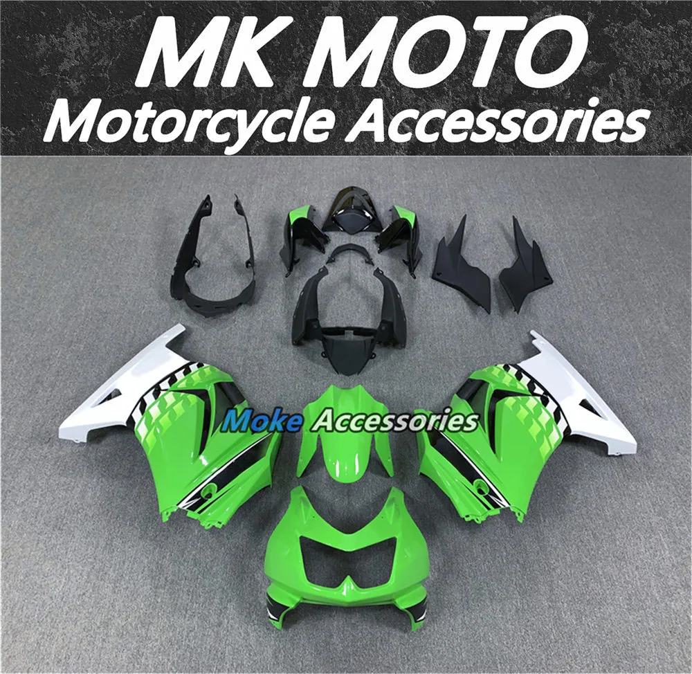 

Motorcycle Fairings Kit Fit For Ninja 250 2008 2009 2010 2011 2012 Bodywork Set High Quality Abs Injection White Green