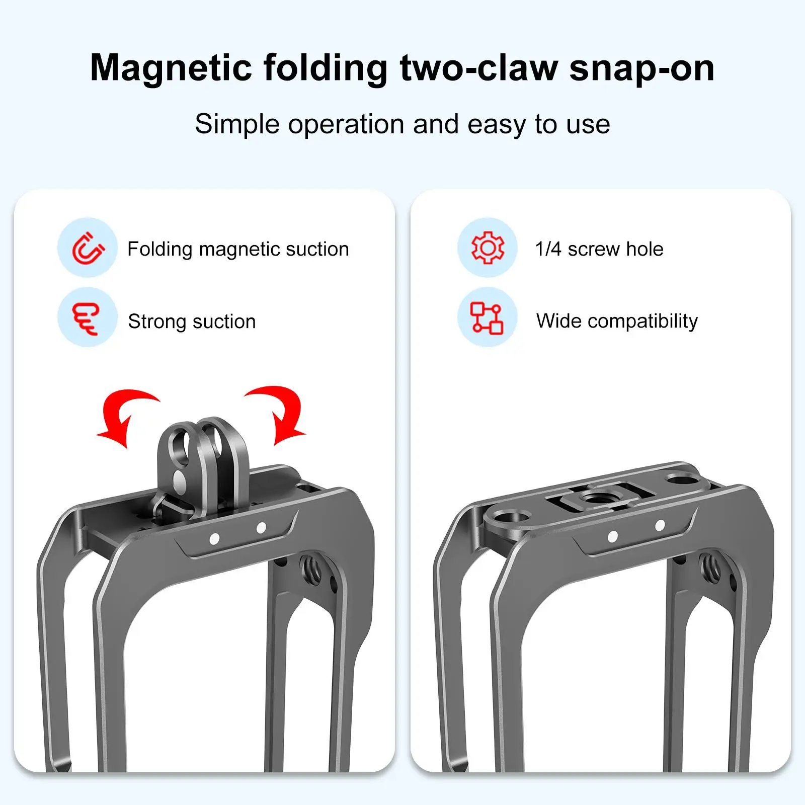 For Insta360 X4 Air PULUZ Metal Protective Cage Expansion Frame with Cold Shoe Bases & Lens Cover