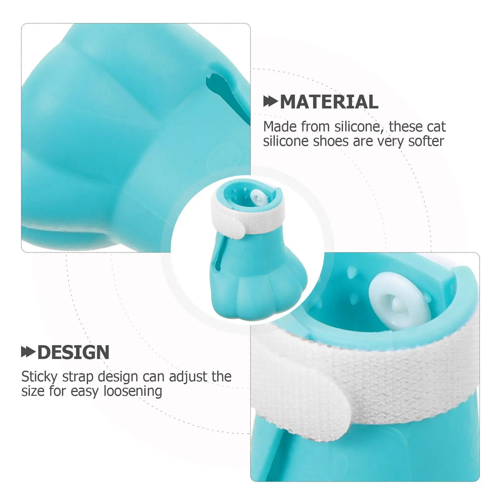 4 Pcs Washable Pet Foot Cover Scratching Silica Gel Adjustable Cat Feet Covers Washing