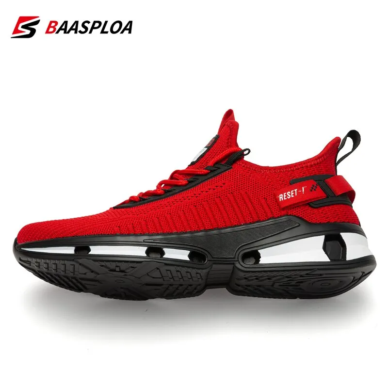 Men Sneakers Comfortable Knit Walking Shoes Breathable Fashion Anti-Slip Shock-Absorbing Casual Shoes