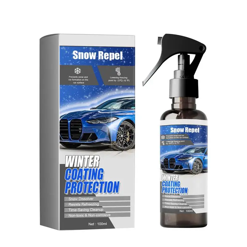 

Ice Spray For Car Windshield 3.38oz Snow Melting Defrost Liquid Instantly Winter Glass Frost Spray Car Window Defroster Spray