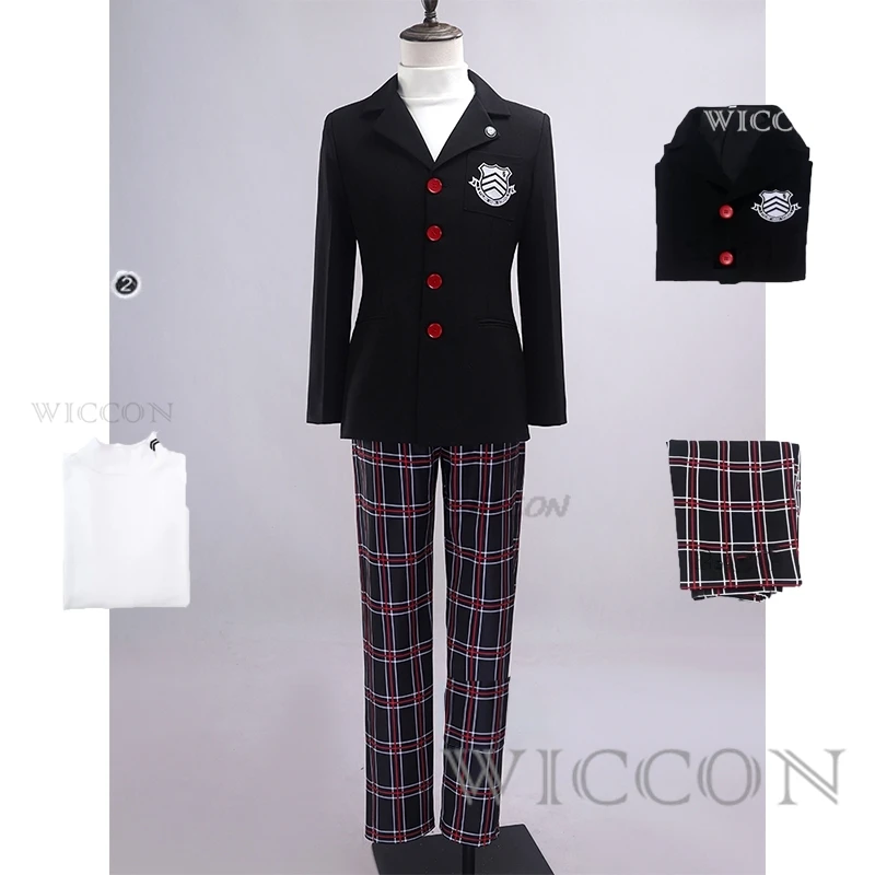 

Костюм для косплея cos Game Persona 5 Akira Kurusu P5 Ren Amamiya, полный комплект, школьная форма, мужские костюмы, костюм на Хэллоуин унисекс, блейзер