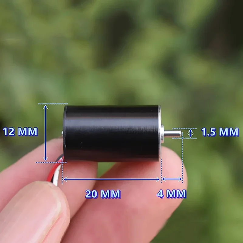 1220 미니 12mm * 20mm 3상 내부 로터 브러시리스 모터 DC 7.2V 43600RPM 고속 파워 볼 베어링 DIY RC 자동차 보트 모델