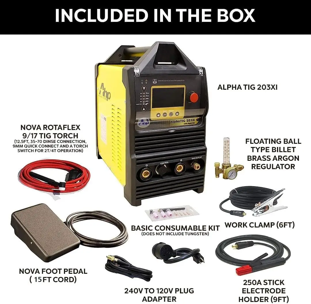 Welding Machine 203 Xi 200 Amp IGBT AC DC Tig/Stick Welder with PULSE 110/220v 3 YEARS WARRANTY High Visibility LCD Screen 5
