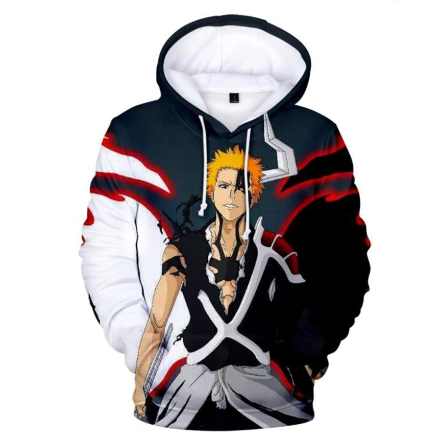 

13 Team leader Cosplay Anime Bleach Ichigo Kurosaki 3D Hoodie Men Women Bleach Sweatshirt Hooded Harajuku Pullovers teen hoodies