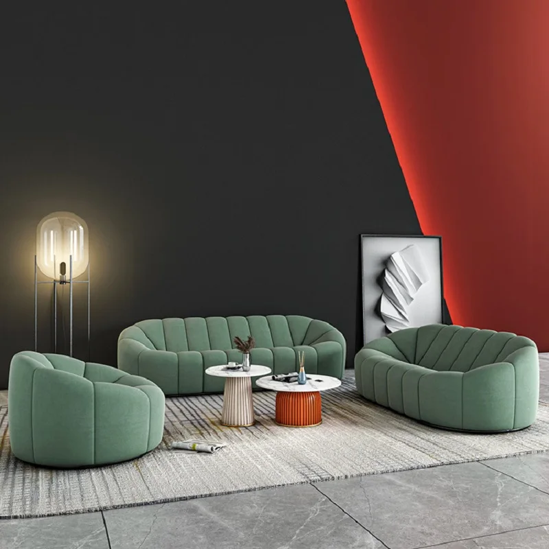

Light luxury Nordic tatami velvet cloth single seat double seat three seat sofa designer living room sofa combination