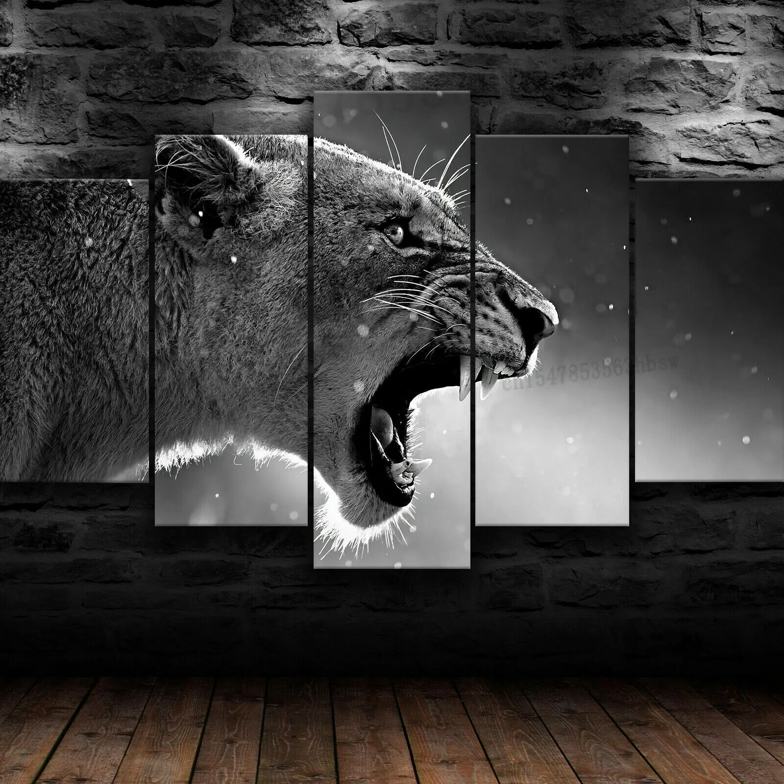 

Wild Lion Roaring Nature 5 Panel Canvas Print Wall Art Poster Home Decoration HD Print Home Decor 5 Piece Paintings Pictures