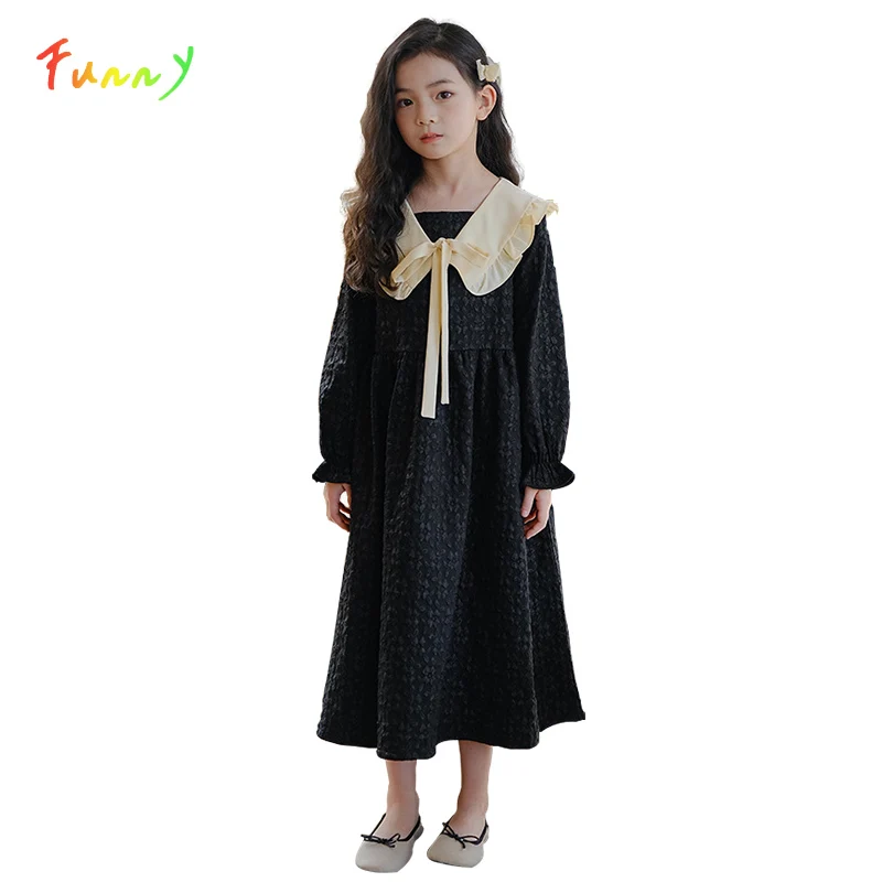 Vintage Jacquard Maxi Girls Dress Kids Long Sleeve Peter Pan Collar French Girls Casual Dresses Cute Lace-up Princess Clothes - AliExpress 1501 Vintage Jacquard Maxi Girls Dress Kids Long Sleeve Peter Pan Collar French Girls Casual Dresses Cute Lace-up Princess Clothes - AliExpress 1501