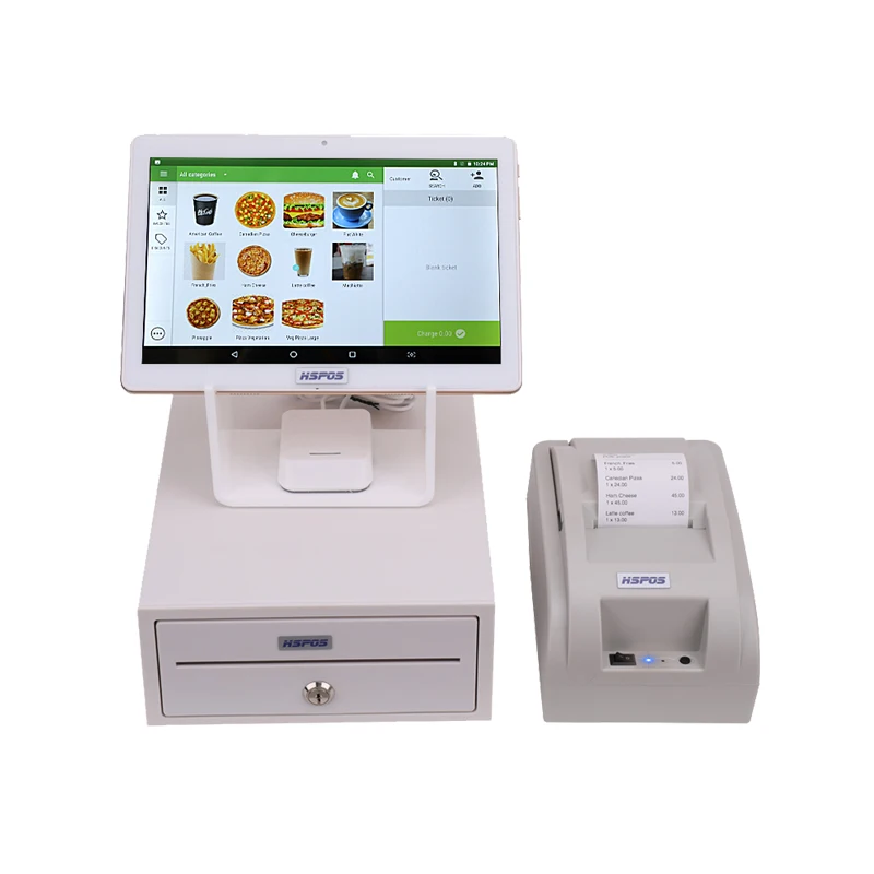 안드로이드 태블릿 POS 금전 등록기, 터치 POS 단말기 주문 및 금전 등록기, 케이터링 소매용 올인원, 10 인치