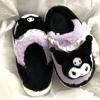 KAwaii KT Kuromi My Melody Home Lazy Slippers Cartoon Yk2 Women's Winter Plush Anti slip Slippers Comfortable Thick soled Shoes 6
