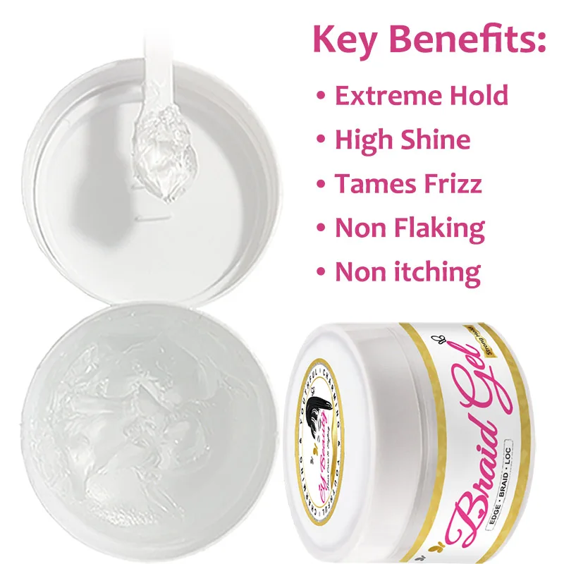 Description Picture 2 of itemBraiding Gel Extrem Hold Frizz Hair Control Non White Neat Conditioning Shine Dreadlocks Accessories Hair Wax Curly Hair Product