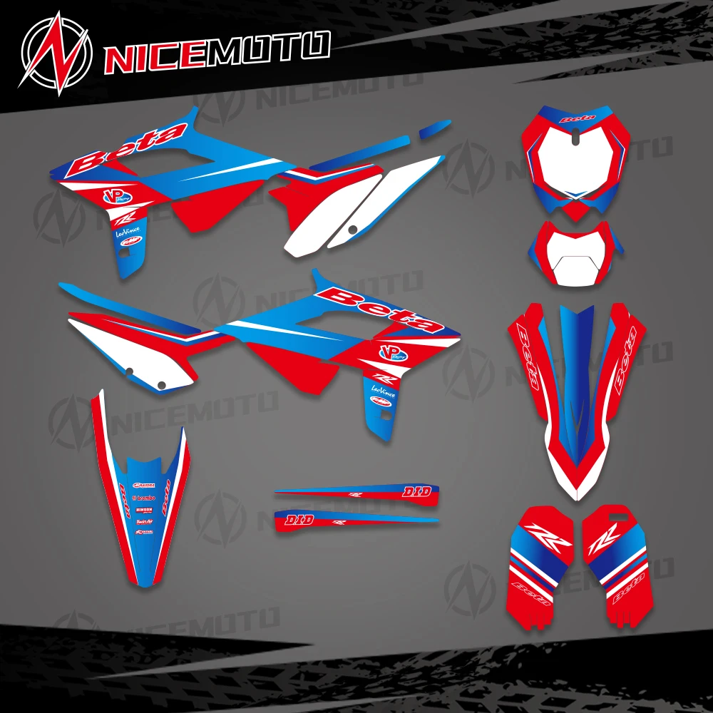 NICEMOTO For Beta RR 2020 2021 2022 125 200 250 300 350 390 430 480 Graphics Decals Stickers Motorcycle Background Custom Number