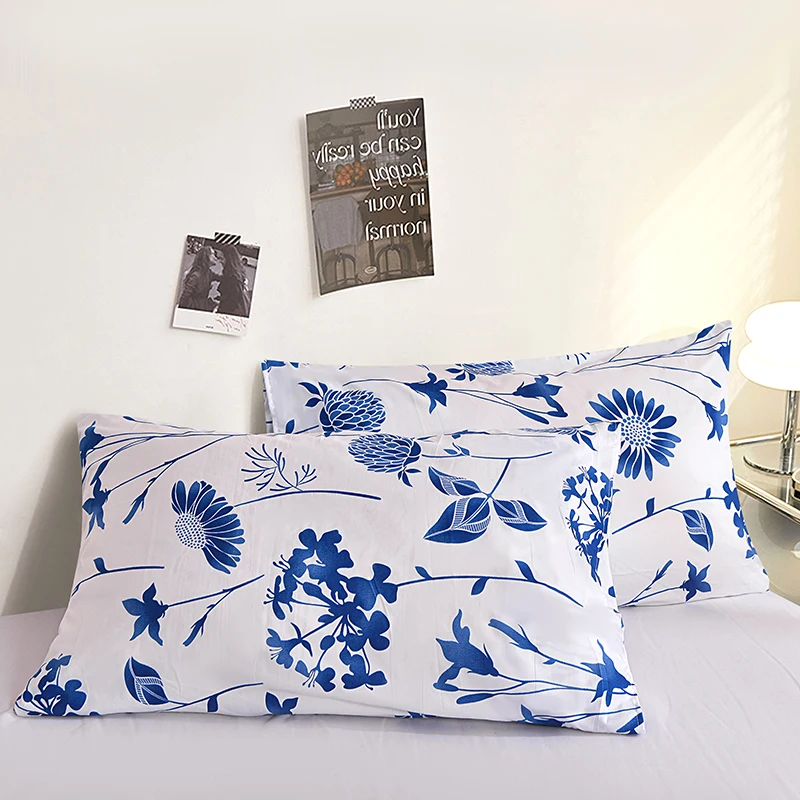 Printed Pillow Cover 2pcs Pillowcase 48x74cm Pillow Sham for Home Bed Pillowslip Rectangle Cushion Cover funda almohada 5