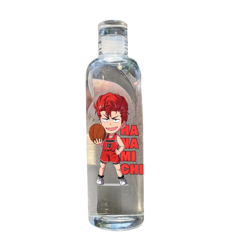 thumbnail image 1 of Vaso de agua de plástico con escala de tiempo Slam Dunk de 500 ml para mujer, transparente, portátil, de gran capacidad, para beber, regalo, 1 of 5