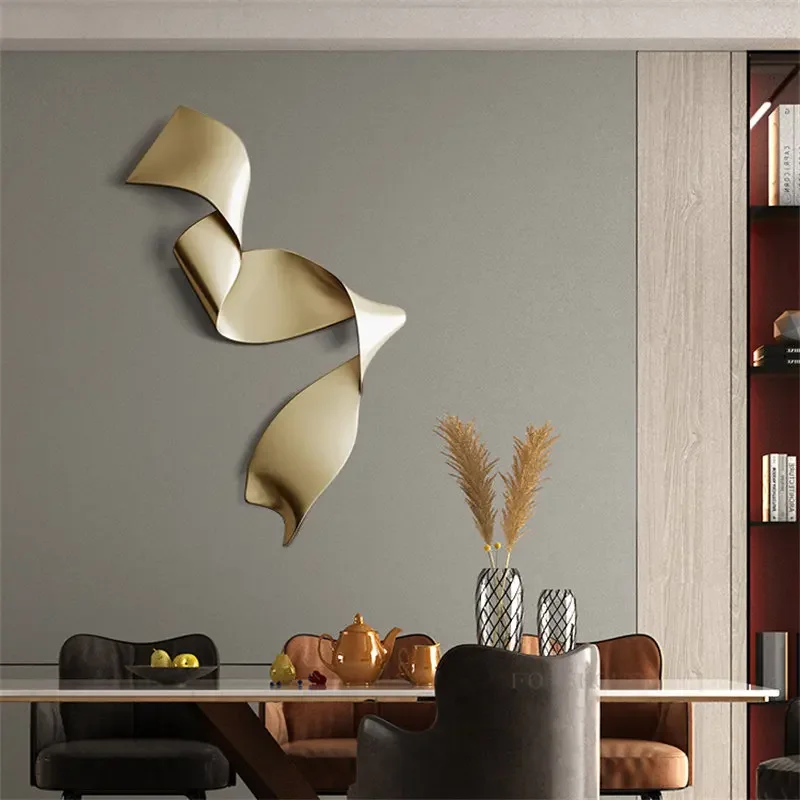 Italian Minimalist Wall Decoration Living Room Wall Hanging Pendant Light Luxury Creative Wrought Iron Art Hanging Decoration 5