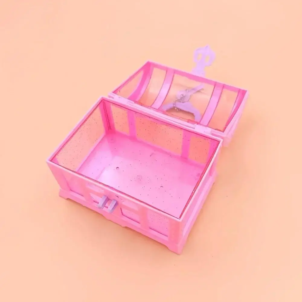 Retro Style Translucent Toy Box Mini Jewelry Box Girls Jewelry Box With Lock Case Container For Trinket Gifts Pretend Play Toy 5
