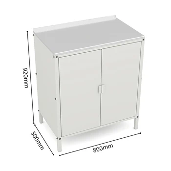 ตู้เก็บของสแตนเลสสีดำด้านและสีขาวแบบสองประตู สำหรับใช้ในสวนกลางแจ้งและห้องครัว 1