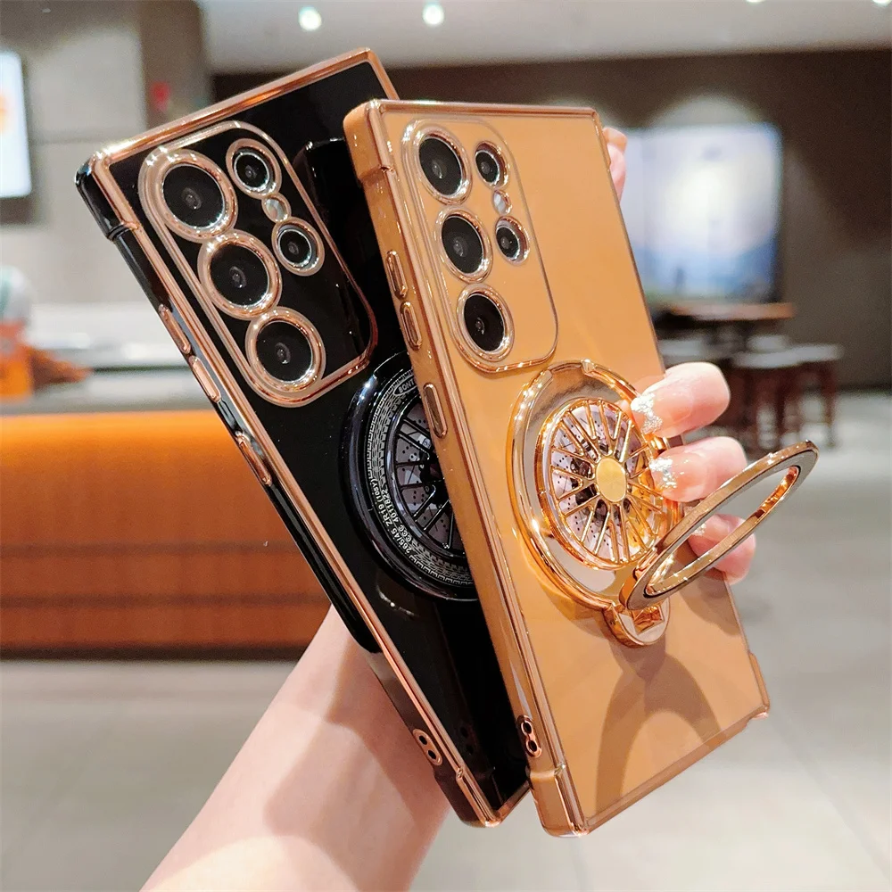 Deluxe Plating Gyroscope Bracket Case with Ring Holder Stand