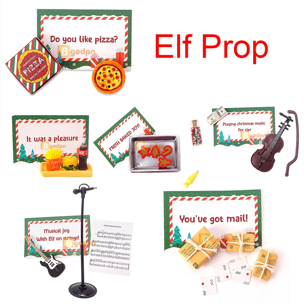 

Одежда для кукол Elf, миниатюрный кукольный домик с едой, Рождественское украшение, эльф, кукольная обувь, наряд для девочек, детская игрушка, рождественские аксессуары