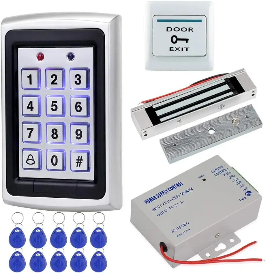 Full-Kit-Door-Access-Control-System-125KHz-RFID-Keypad-Reader-Metal ...