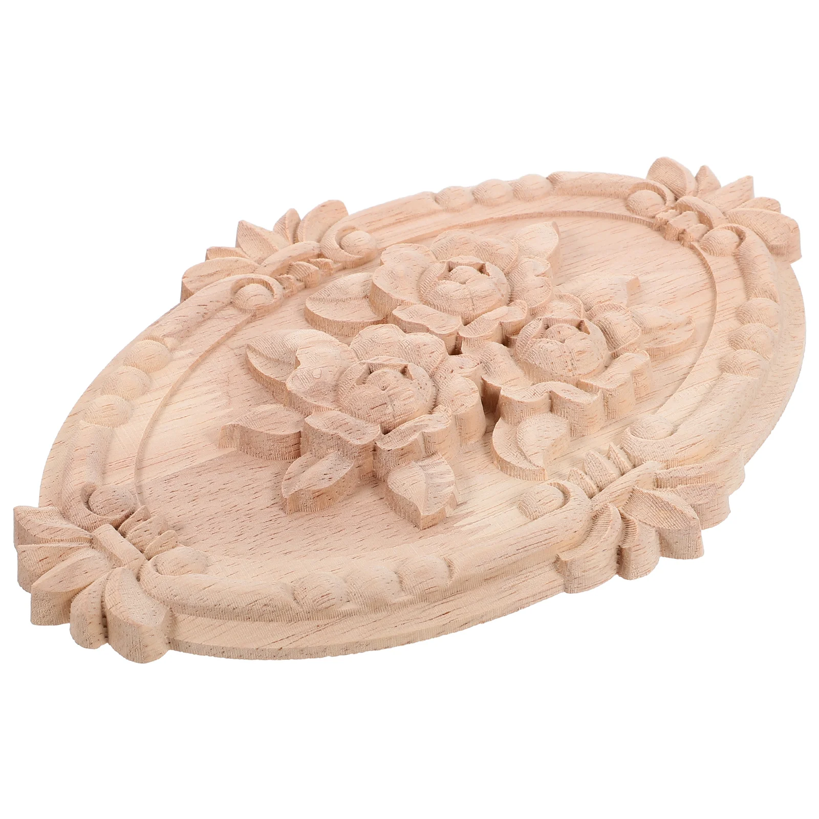 

Wood Applique Furniture Carved Onlay Decal Unpainted Wooden Carving Decor for Door Cabinet Dresser
