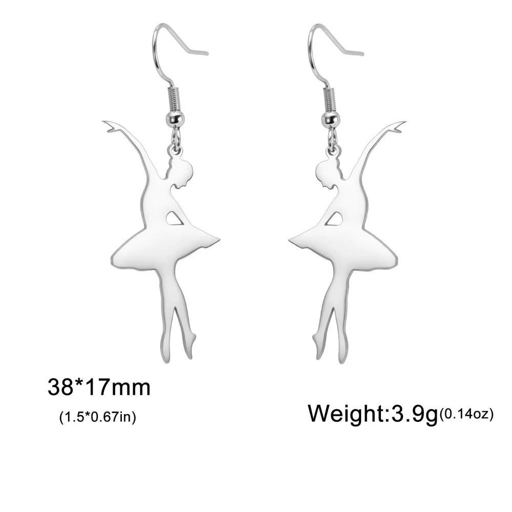 Edelstahl Ballett Tropfen Ohrringe Elegante Ballerina Tänzerin Anhänger Ohrringe für Frauen Ästhetische Mädchen Schmuck Geburtstag Geschenke – Detail 37