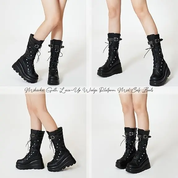 GIGIFOX Brand Big Size 43 Fashion Gothic Rianbow Platform