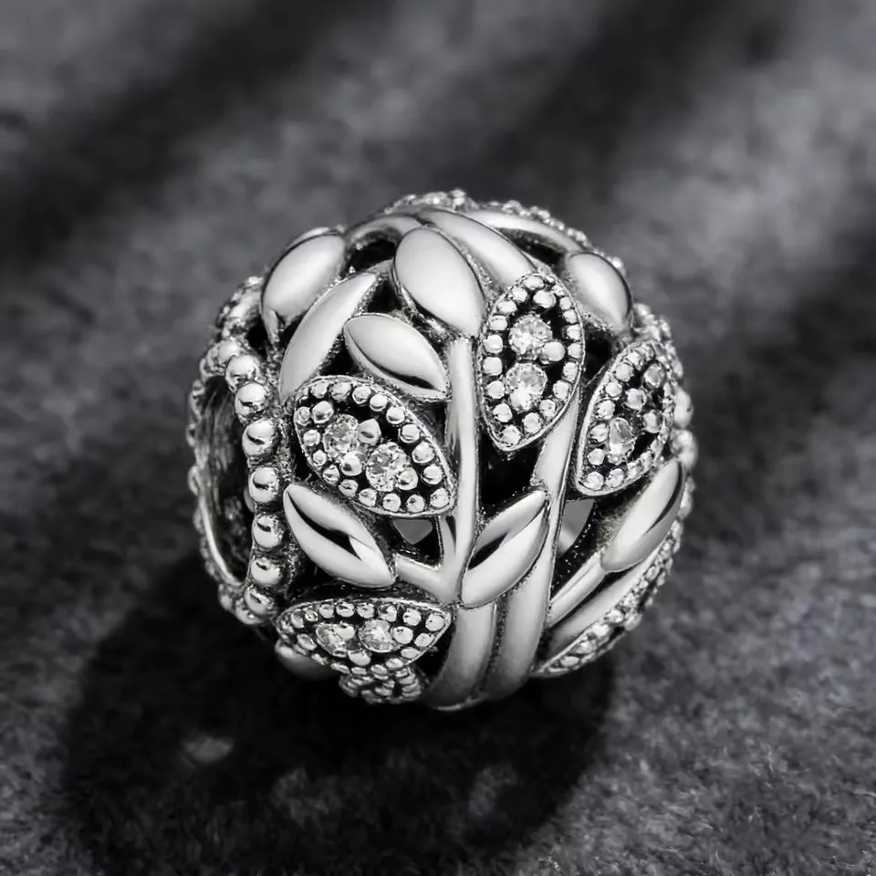 925 Silver Hypoallergenic Jjewelry, Simple and charming bead pendant, suitable for original DIY Bracelets, Wedding Party Gifts - 4