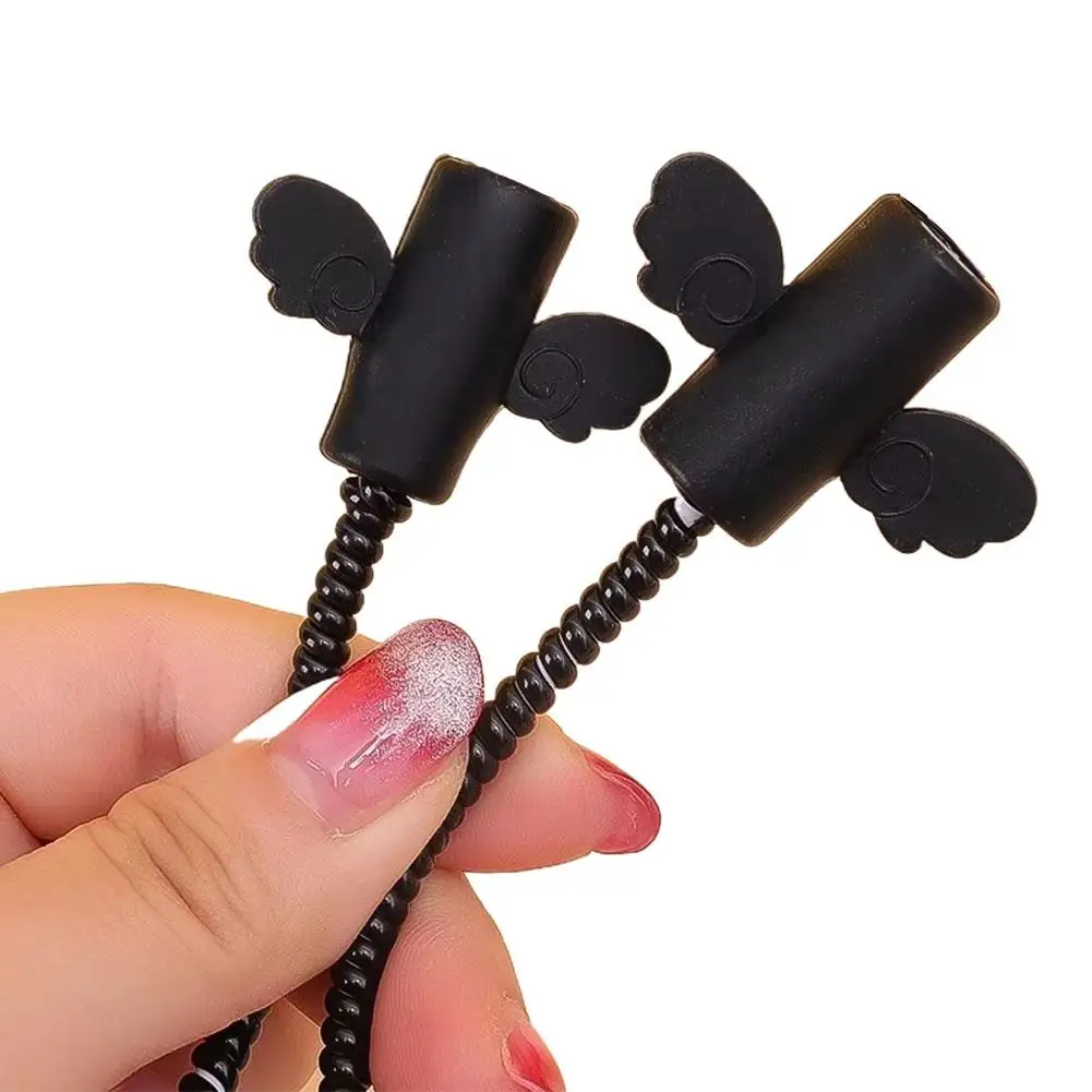 아이폰 18W-20W 미국 데이터 케이블 충전기 보호 케이스, 투명 블랙 리본 충전기 보호 커버, 충전기 슬리브 액세서리