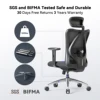 SIHOO M18 Ergonomic Office Chair for Big And Tall People Adjustable Headrest 2D Armrests Lumbar Support PU Wheels Swivel Feature 2