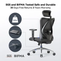 SIHOO M18 Ergonomic Office Chair for Big And Tall People Adjustable Headrest 2D Armrests Lumbar Support PU Wheels Swivel Feature 2