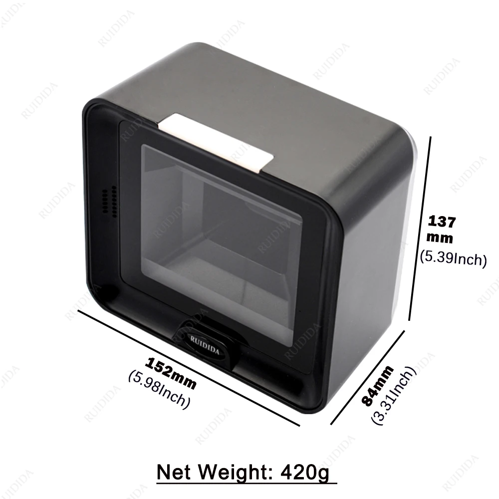 Platform Barcode scanner Desktop Bar code Reader Scanning 2D Hands-Free Bar code Scanner Wired USB Scanner QR Code PDF Barras