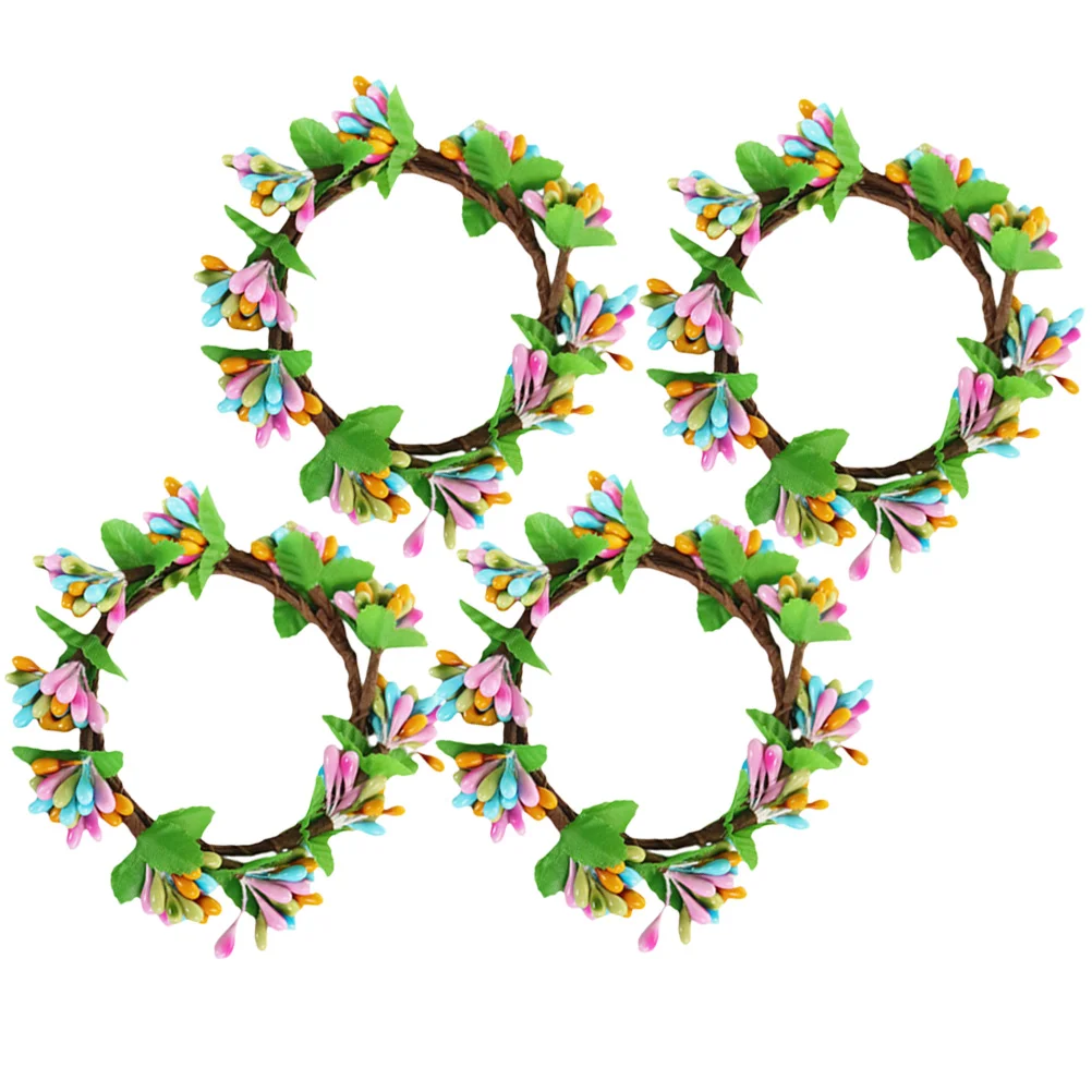 

Easter Candle Garland Simulation Colored Candle Ring Table Garland Wreath