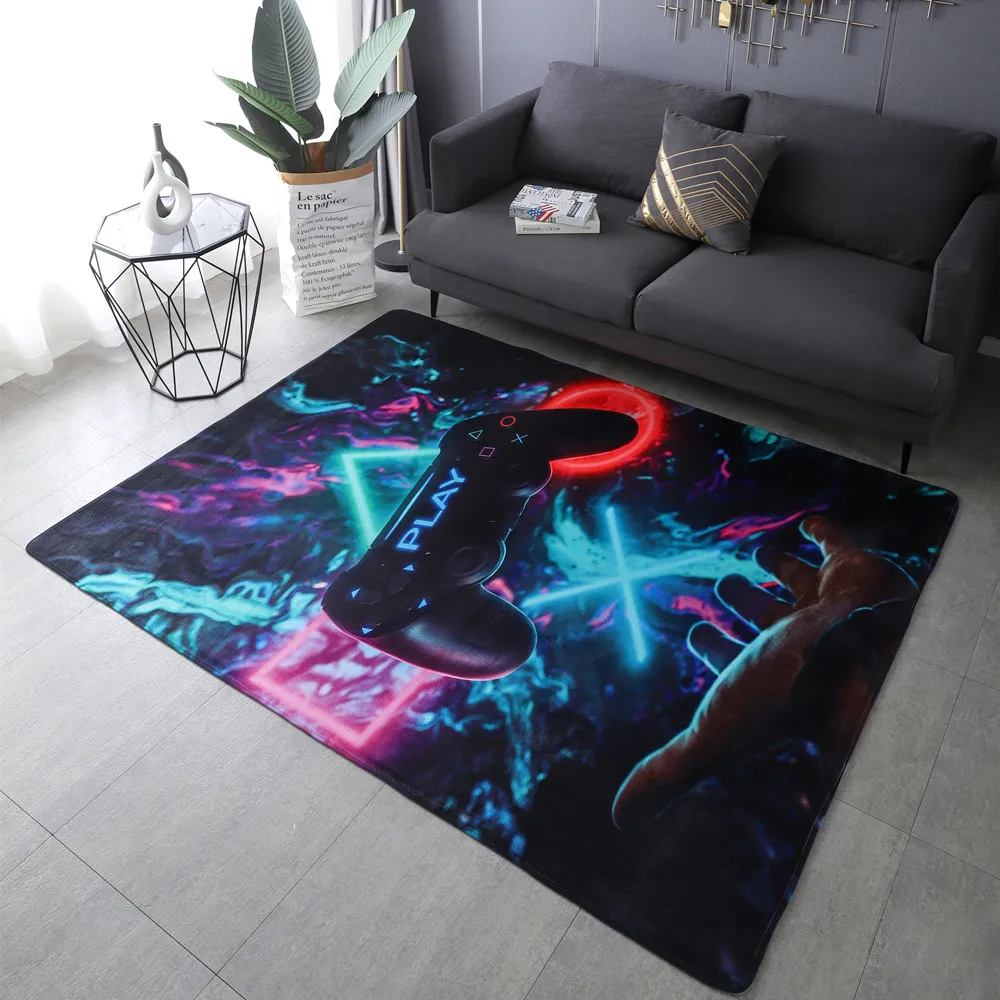 Tappeto Da Gaming Gigante 238x160 Cm Con Design Controller, Morbido E Antiscivolo, Per Sala Giochi E Camerette