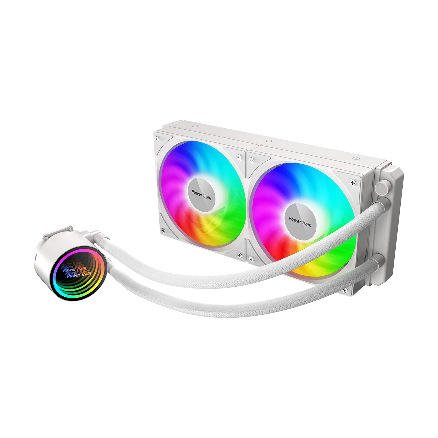POWER TRAIN Liquid CPU Cooler DL240A, White Black ARGB, All In One Water Cooling Radiator, 5V 3PIN ARGB Fan, CPU Liquid Cooler - Image 3