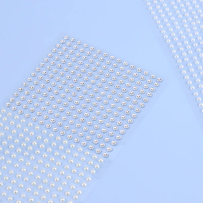 Mix 2mm/3/mm4mm Hair Pearls Stick on Self Adhesive Pearls Stickers Face Pearls Stickers for Hair Face Makeup Nail DIY Crafts 3