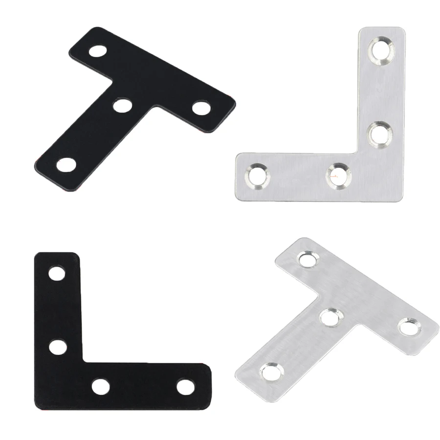T&L stainless steel corner brace black and silver corner suitable for wardrobe fixed connectors shelves tables 5pcs stainless steel angle bracket